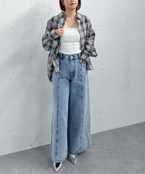 archives（アルシーヴ）の「【25ss】スプリングチェックミドルシャツ（シャツ/ブラウス・レディース・ベージュ/グレー・MEDIUM）」の17枚目の写真