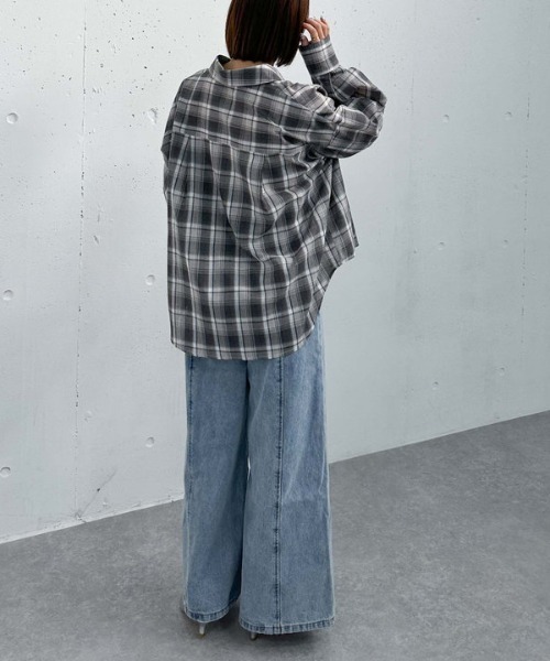 archives（アルシーヴ）の「【25ss】スプリングチェックミドルシャツ（シャツ/ブラウス・レディース・ベージュ/グレー・MEDIUM）」の21枚目の写真