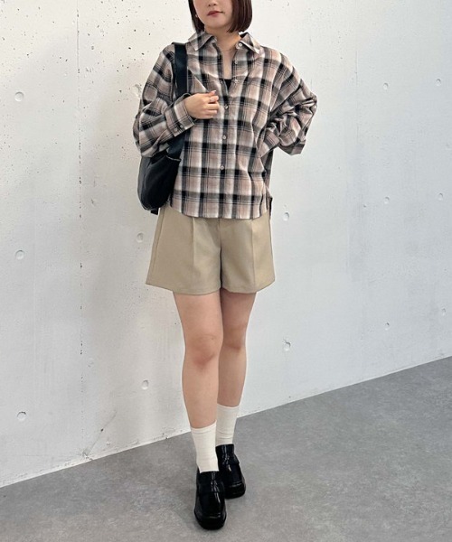 archives（アルシーヴ）の「【25ss】スプリングチェックミドルシャツ（シャツ/ブラウス・レディース・ベージュ/グレー・MEDIUM）」の5枚目の写真