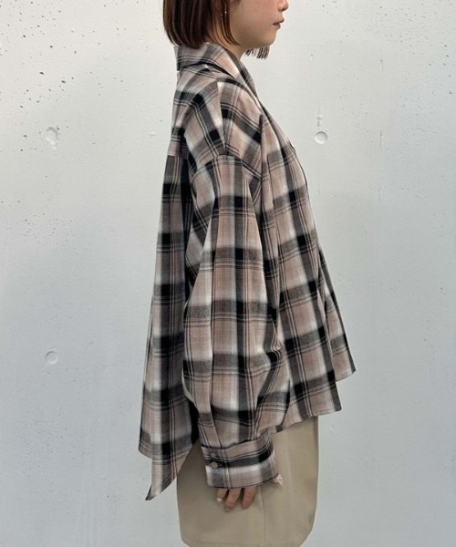 archives（アルシーヴ）の「【25ss】スプリングチェックミドルシャツ（シャツ/ブラウス・レディース・ベージュ/グレー・MEDIUM）」の7枚目の写真