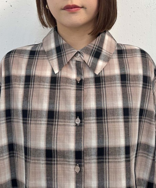 archives（アルシーヴ）の「【25ss】スプリングチェックミドルシャツ（シャツ/ブラウス・レディース・ベージュ/グレー・MEDIUM）」の9枚目の写真