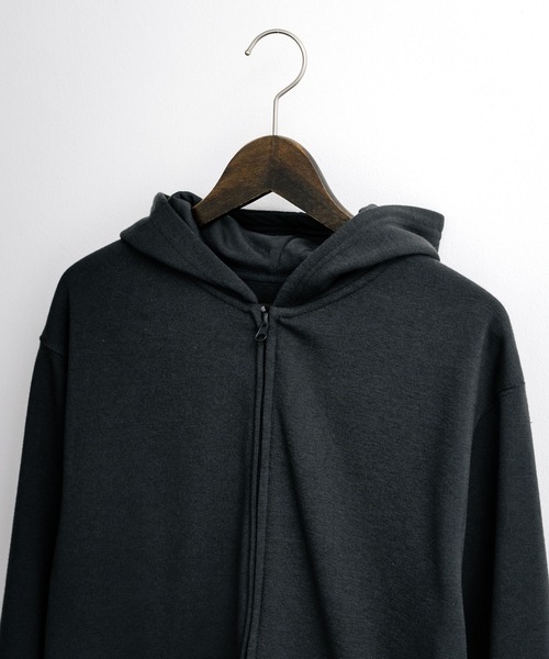 Rocky Monroe（ロッキーモンロー）の「ルーズシルエット 裏起毛無地フルジップパーカー（パーカー・メンズ・オートミール/ネイビー/チャコールグレー/ブラック・M/L/XL）」の14枚目の写真