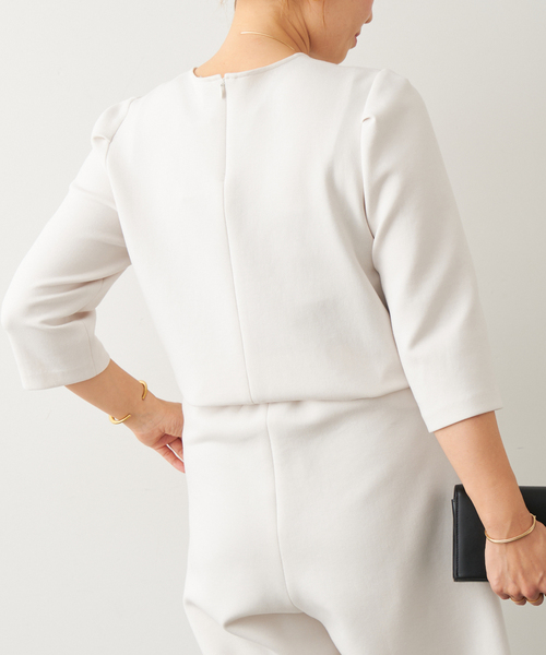 Deuxieme Classe（ドゥーズィエムクラス）の「dumblefit  クルーネック ブラウス（シャツ/ブラウス・レディース・ネイビー/ホワイト・FREE）」の15枚目の写真