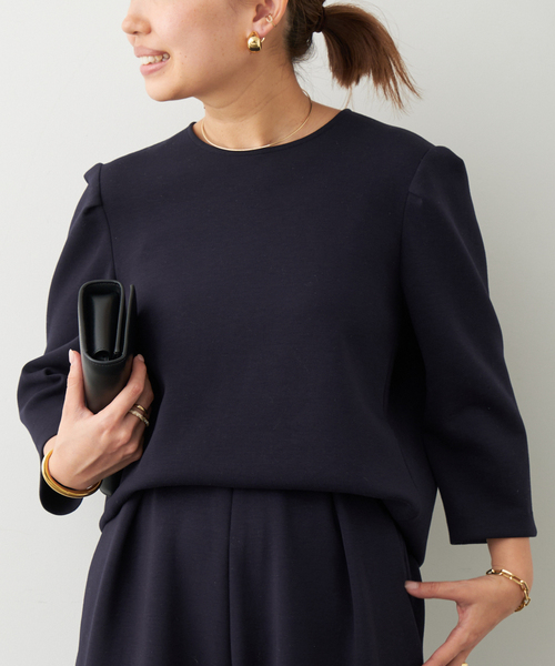 Deuxieme Classe（ドゥーズィエムクラス）の「dumblefit  クルーネック ブラウス（シャツ/ブラウス・レディース・ネイビー/ホワイト・FREE）」の21枚目の写真