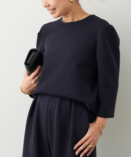 Deuxieme Classe（ドゥーズィエムクラス）の「dumblefit  クルーネック ブラウス（シャツ/ブラウス・レディース・ネイビー/ホワイト・FREE）」の22枚目の写真