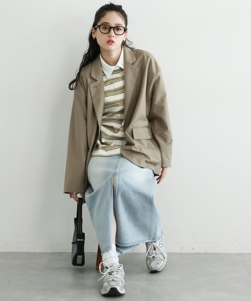 RAGEBLUE（レイジブルー）の「ラガーボーダーポロシャツ（ポロシャツ・レディース・ホワイト系/ブラウン系・FREE）」の3枚目の写真