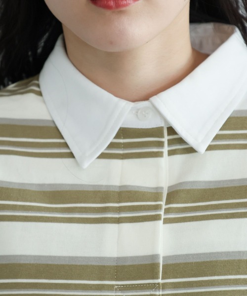 RAGEBLUE（レイジブルー）の「ラガーボーダーポロシャツ（ポロシャツ・レディース・ホワイト系/ブラウン系・FREE）」の20枚目の写真