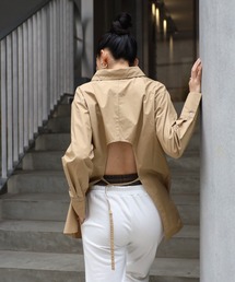 back belt open shirt / バックベルトオープンシャツ