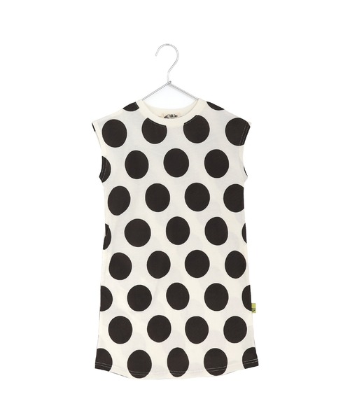 MAKE YOUR DAY（メイクユアデイ）の「ドット総柄ワンピース■80～140cm（ワンピース・キッズ・オリーブ/チャコールグレー/オフホワイト・80/90/100/110/120/130/140）」の2枚目の写真