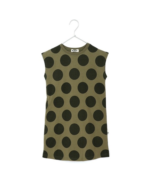 MAKE YOUR DAY（メイクユアデイ）の「ドット総柄ワンピース■80～140cm（ワンピース・キッズ・オリーブ/チャコールグレー/オフホワイト・80/90/100/110/120/130/140）」の3枚目の写真