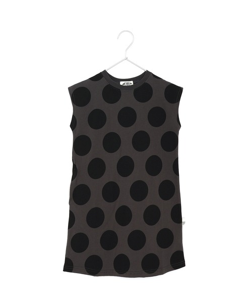 MAKE YOUR DAY（メイクユアデイ）の「ドット総柄ワンピース■80～140cm（ワンピース・キッズ・オリーブ/チャコールグレー/オフホワイト・80/90/100/110/120/130/140）」の5枚目の写真