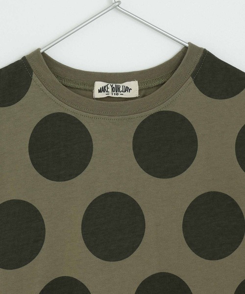 MAKE YOUR DAY（メイクユアデイ）の「ドット総柄ワンピース■80～140cm（ワンピース・キッズ・オリーブ/チャコールグレー/オフホワイト・80/90/100/110/120/130/140）」の10枚目の写真