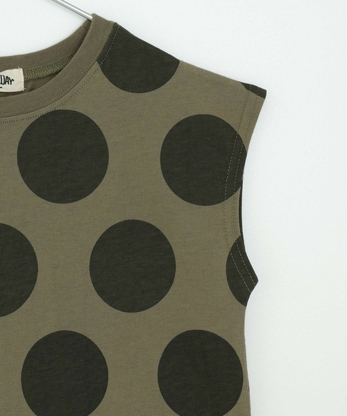 MAKE YOUR DAY（メイクユアデイ）の「ドット総柄ワンピース■80～140cm（ワンピース・キッズ・オリーブ/チャコールグレー/オフホワイト・80/90/100/110/120/130/140）」の11枚目の写真
