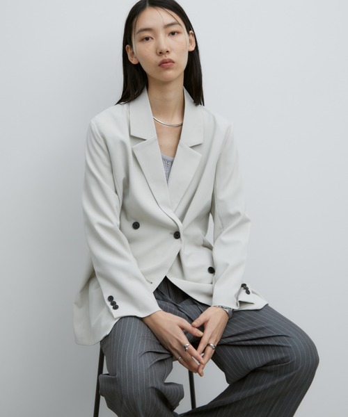 Aunt Marie's(アントマリーズ)の「ダブルボタンテーラードジャケット(テーラードジャケット・レディース・ブルー/アイボリー/イエロー・FREE)」の12枚目の写真