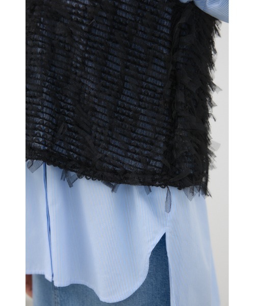 crie conforto（クリーコンフォルト）の「前後2WAYリボンフリンジベスト　秋服 / 冬服 / レイヤード（ベスト・レディース・ブラック/アイボリー・FREE）」の12枚目の写真