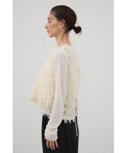 crie conforto（クリーコンフォルト）の「前後2WAYリボンフリンジベスト　秋服 / 冬服 / レイヤード（ベスト・レディース・ブラック/アイボリー・FREE）」の20枚目の写真