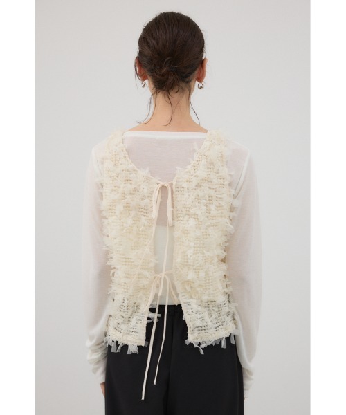 crie conforto（クリーコンフォルト）の「前後2WAYリボンフリンジベスト　秋服 / 冬服 / レイヤード（ベスト・レディース・ブラック/アイボリー・FREE）」の21枚目の写真