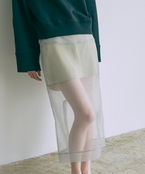 EN NEUME(エンノイム)の「Organza Layered Skirt(スカート・レディース・ベージュ/ピンク/ライトグレー・FREE)」の2枚目の写真