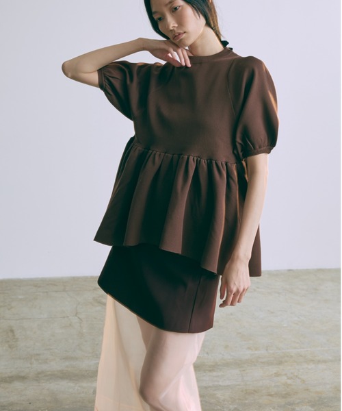 EN NEUME(エンノイム)の「Organza Layered Skirt(スカート・レディース・ベージュ/ピンク/ライトグレー・FREE)」の14枚目の写真