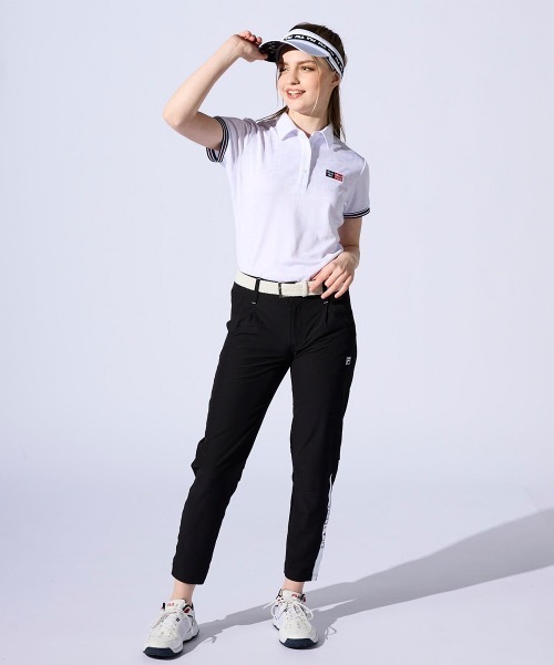 FILA GOLF（フィラゴルフ ）の「【FILA GOLF/フィラゴルフ】レディースロゴ半袖シャツ　ゴルフ（シャツ/ブラウス・レディース・パープル/ネイビー/ホワイト・LARGE/MEDIUM/X-LARGE）」の13枚目の写真