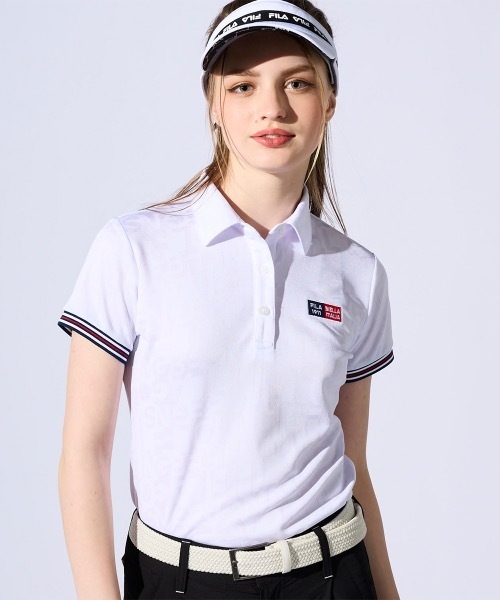 FILA GOLF（フィラゴルフ ）の「【FILA GOLF/フィラゴルフ】レディースロゴ半袖シャツ　ゴルフ（シャツ/ブラウス・レディース・パープル/ネイビー/ホワイト・LARGE/MEDIUM/X-LARGE）」の15枚目の写真