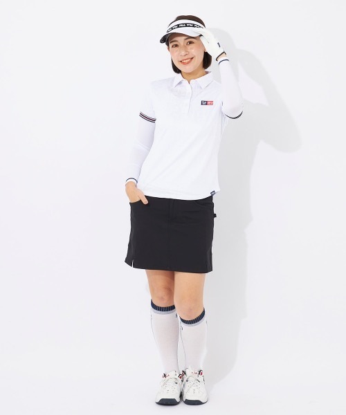 FILA GOLF（フィラゴルフ ）の「【FILA GOLF/フィラゴルフ】レディースロゴ半袖シャツ　ゴルフ（シャツ/ブラウス・レディース・パープル/ネイビー/ホワイト・LARGE/MEDIUM/X-LARGE）」の11枚目の写真