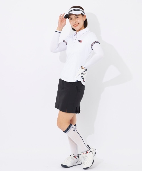 FILA GOLF（フィラゴルフ ）の「【FILA GOLF/フィラゴルフ】レディースロゴ半袖シャツ　ゴルフ（シャツ/ブラウス・レディース・パープル/ネイビー/ホワイト・LARGE/MEDIUM/X-LARGE）」の12枚目の写真
