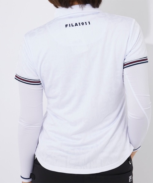 FILA GOLF（フィラゴルフ ）の「【FILA GOLF/フィラゴルフ】レディースロゴ半袖シャツ　ゴルフ（シャツ/ブラウス・レディース・パープル/ネイビー/ホワイト・LARGE/MEDIUM/X-LARGE）」の6枚目の写真