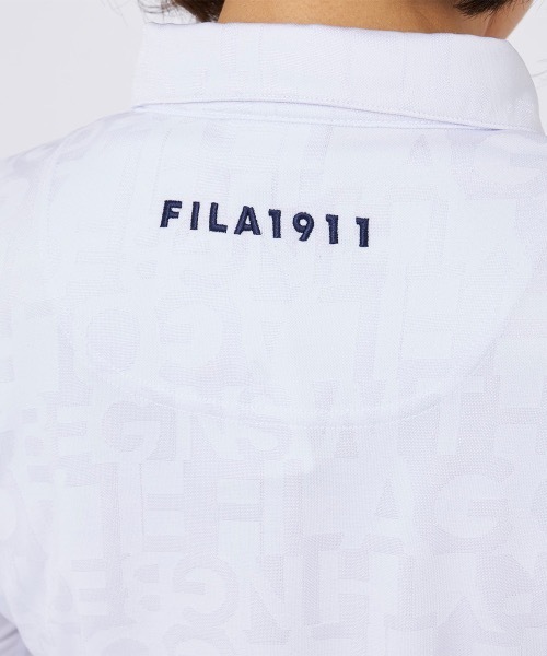 FILA GOLF（フィラゴルフ ）の「【FILA GOLF/フィラゴルフ】レディースロゴ半袖シャツ　ゴルフ（シャツ/ブラウス・レディース・パープル/ネイビー/ホワイト・LARGE/MEDIUM/X-LARGE）」の8枚目の写真