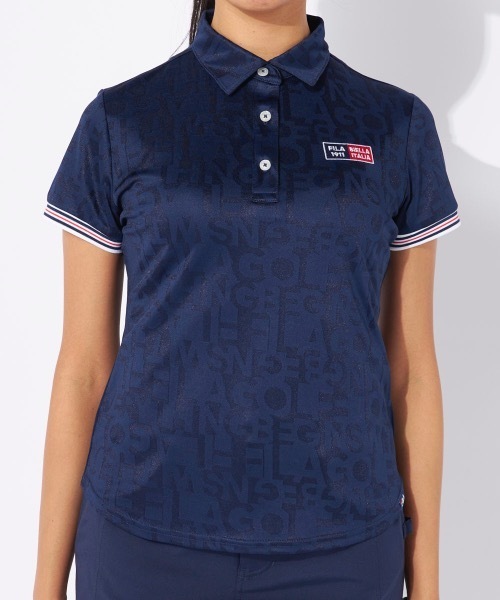 FILA GOLF（フィラゴルフ ）の「【FILA GOLF/フィラゴルフ】レディースロゴ半袖シャツ　ゴルフ（シャツ/ブラウス・レディース・パープル/ネイビー/ホワイト・LARGE/MEDIUM/X-LARGE）」の18枚目の写真
