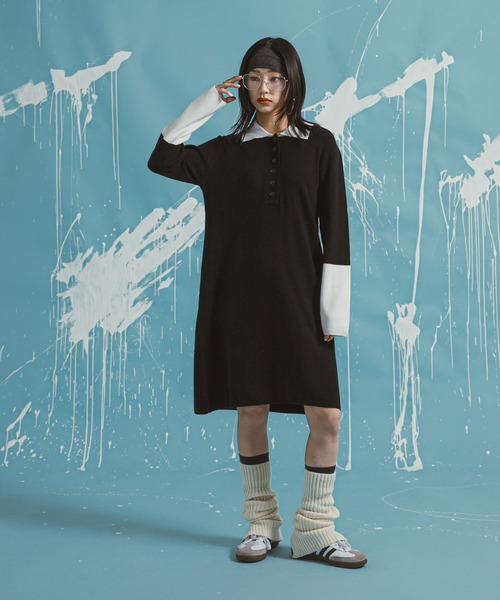 bohmal(ボマール)の「ポロシャツワンピース(ワンピース・レディース・ブラック×ホワイト/ブラック・FREE)」の8枚目の写真