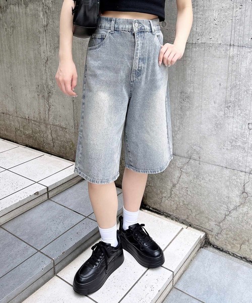 INGNI(イング)の「デニムハーフパンツ(デニムパンツ・レディース・ブルー系その他4/ブルー系その他/グレー/ブルー系その他6/ブルー系6・M)」の4枚目の写真