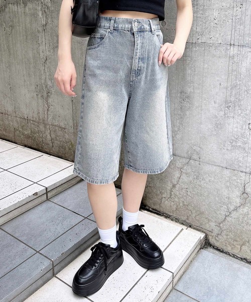 タイムセール　GANNI デニムハーフパンツ セール】デニムハーフパンツ（デニムパンツ）｜INGNI（イング