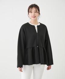 ペプラムノーカラージャケット