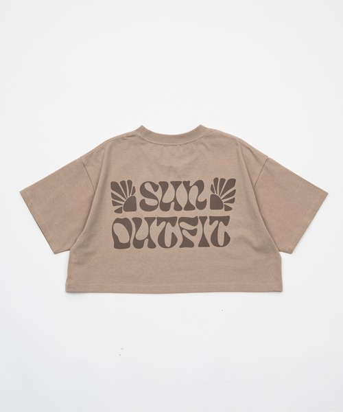 tシャツ moeka - SUNOUTFIT ショート＆オーバーロゴTシャツ made in INTERFACTORY レディース moeka - SUNOUTFIT ショート&オーバーロゴTシャツ made in