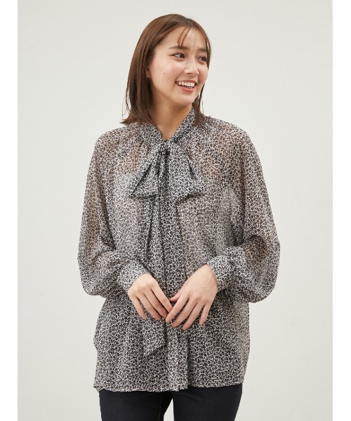 Mila Owen(ミラオーウェン)の「【WEB限定】2WAY花柄シアーボウタイブラウス【ウォッシャブル】(シャツ/ブラウス・レディース・ブラック/イエロー/グリーン・0/1)」の18枚目の写真