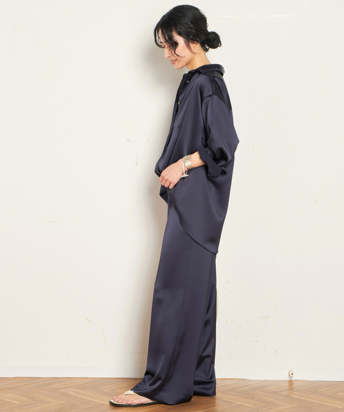 AP STUDIO（エーピーストゥディオ）の「サテンプルオンパンツ（その他パンツ・レディース・ネイビー/カーキ・38/36）」の6枚目の写真