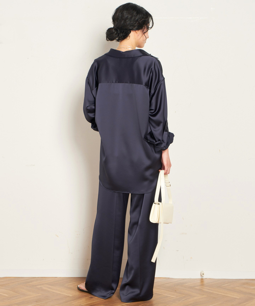 AP STUDIO（エーピーストゥディオ）の「サテンプルオンパンツ（その他パンツ・レディース・ネイビー/カーキ・38/36）」の7枚目の写真