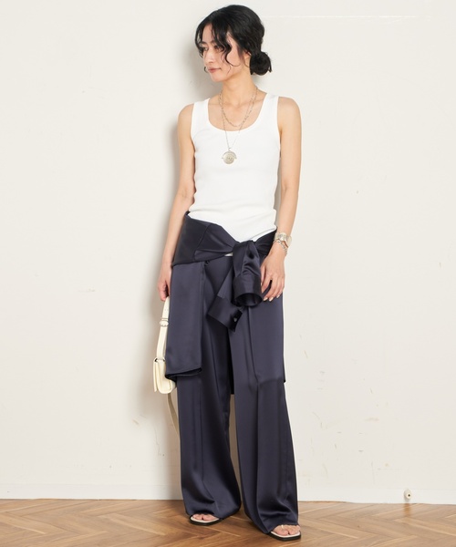 AP STUDIO（エーピーストゥディオ）の「サテンプルオンパンツ（その他パンツ・レディース・ネイビー/カーキ・38/36）」の8枚目の写真