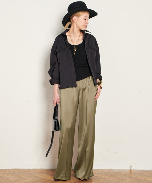 AP STUDIO（エーピーストゥディオ）の「サテンプルオンパンツ（その他パンツ・レディース・ネイビー/カーキ・38/36）」の13枚目の写真