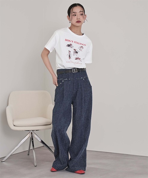 miette(ミエット)の「dogプリントTシャツ(Tシャツ/カットソー・レディース・ホワイト系その他/グレー系その他/ホワイト系その他2/グレー系その他2・FREE)」の6枚目の写真