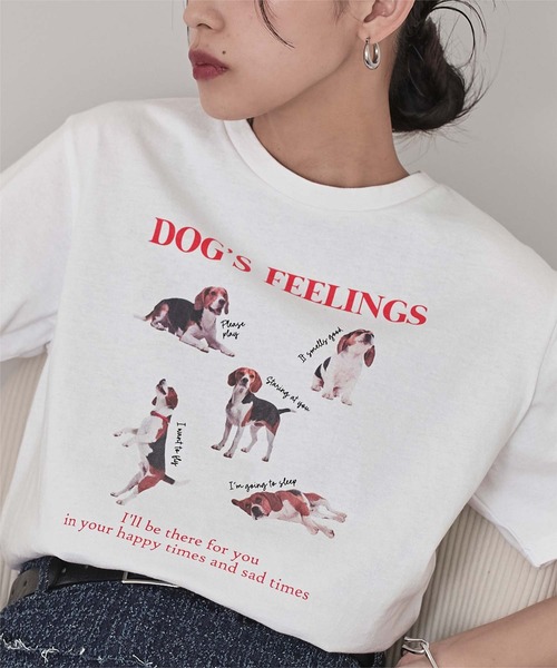 miette(ミエット)の「dogプリントTシャツ(Tシャツ/カットソー・レディース・ホワイト系その他/グレー系その他/ホワイト系その他2/グレー系その他2・FREE)」の7枚目の写真