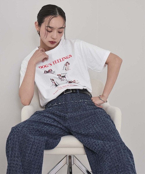 miette(ミエット)の「dogプリントTシャツ(Tシャツ/カットソー・レディース・ホワイト系その他/グレー系その他/ホワイト系その他2/グレー系その他2・FREE)」の9枚目の写真