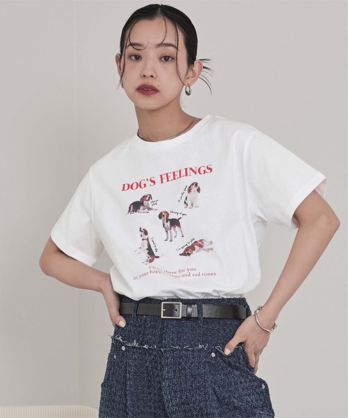 miette(ミエット)の「dogプリントTシャツ(Tシャツ/カットソー・レディース・ホワイト系その他/グレー系その他/ホワイト系その他2/グレー系その他2・FREE)」の11枚目の写真