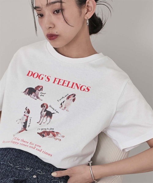 miette(ミエット)の「dogプリントTシャツ(Tシャツ/カットソー・レディース・ホワイト系その他/グレー系その他/ホワイト系その他2/グレー系その他2・FREE)」の13枚目の写真