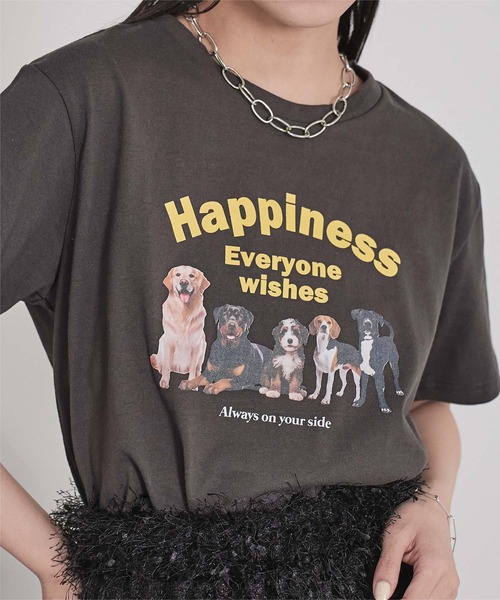 miette(ミエット)の「dogプリントTシャツ(Tシャツ/カットソー・レディース・ホワイト系その他/グレー系その他/ホワイト系その他2/グレー系その他2・FREE)」の5枚目の写真