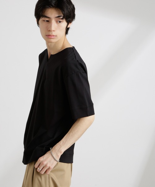 NANO universe(ナノユニバース)の「50/-シルケットスムースキーネックTシャツ(Tシャツ/カットソー・メンズ・ホワイト/ブルー/ブラック・M/L/S)」の18枚目の写真