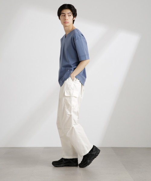 NANO universe(ナノユニバース)の「50/-シルケットスムースキーネックTシャツ(Tシャツ/カットソー・メンズ・ホワイト/ブルー/ブラック・M/L/S)」の15枚目の写真