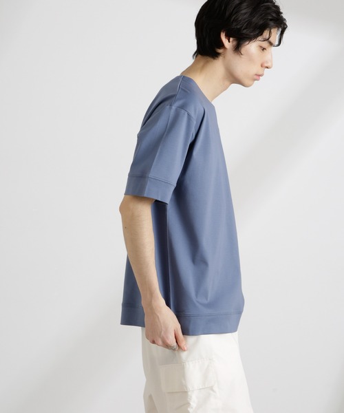 NANO universe(ナノユニバース)の「50/-シルケットスムースキーネックTシャツ(Tシャツ/カットソー・メンズ・ホワイト/ブルー/ブラック・M/L/S)」の13枚目の写真