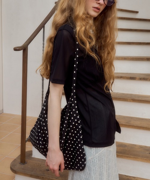 Birthday room（バースデイルーム）の「ドットショルダーBAG/dot shoulder bag（ショルダーバッグ・レディース・ブラック/アイボリー・FREE）」の2枚目の写真